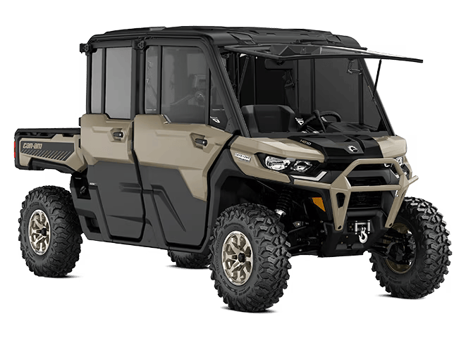 ORV-SSV-MY25-Defender-MAX-Limited-HD10-Desert-Tan-Stealth-Black-0006MSH00-Studio-34FR-NA